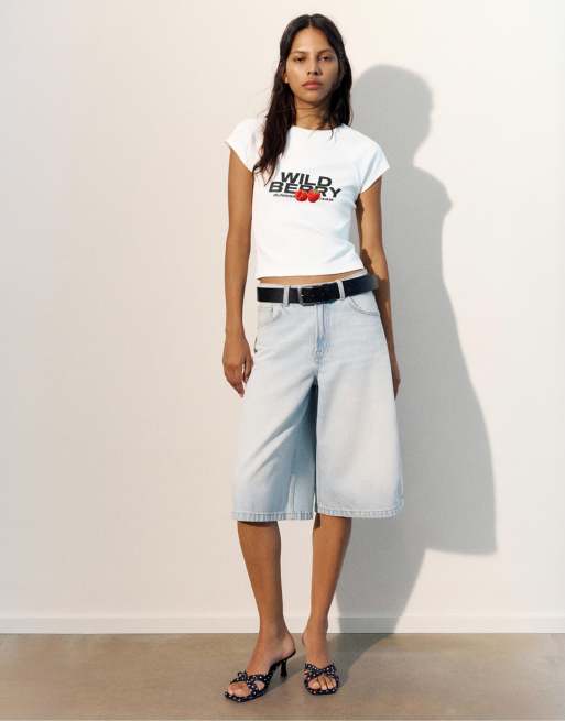 Pull&Bear - Hvid T-shirt med frugtgrafik, 3 af 4