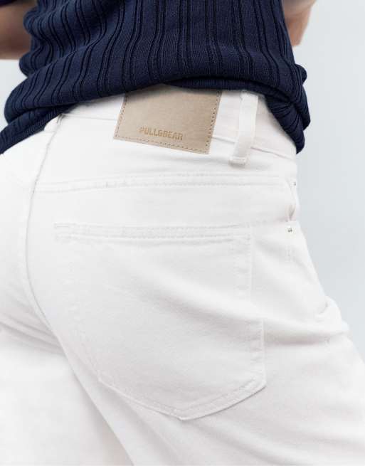 Pull&Bear - Hvide jeans med brede lige ben, 5 af 7