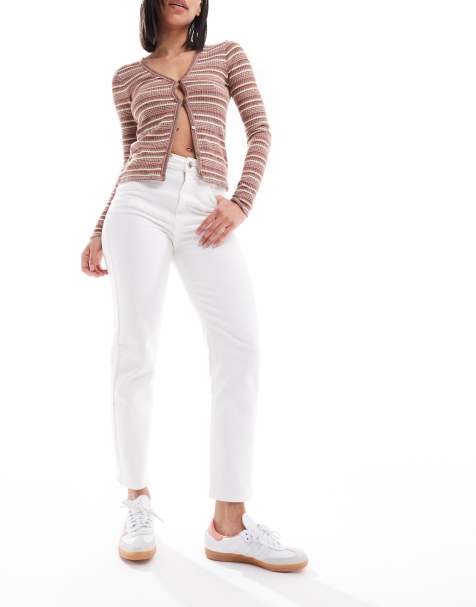 Pull&Bear - Hvide komfortable mom-jeans - view 1