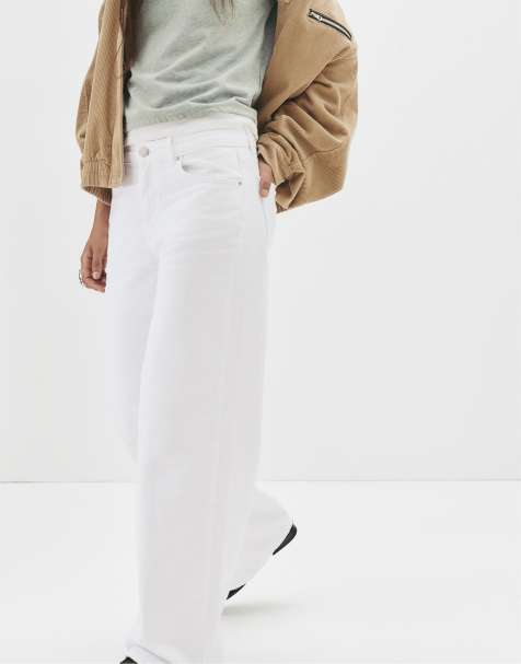 Pull&Bear - Hvide løstsiddende oversized jeans - view 1