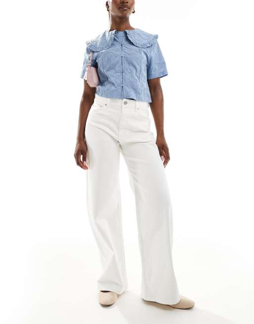 Pull&Bear - Hvide posede jeans