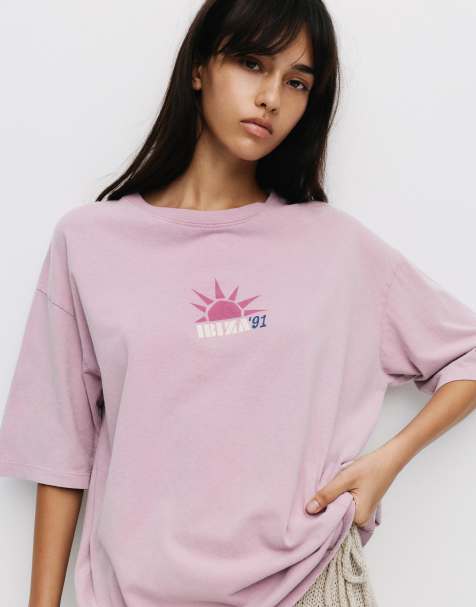 Pull&Bear - Ibiza - T-shirt - Rose lilas - view 1