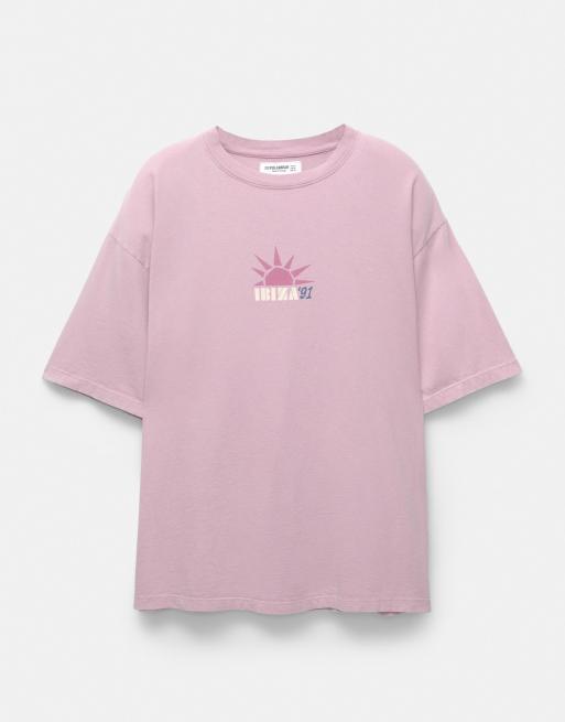 Pull&Bear - Ibiza - T-shirt - Rose lilas