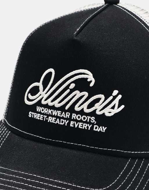Pull&Bear Illinois truckerkeps i svart, 4 av 5
