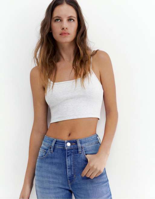 Pull&Bear – Indigoblå skinny jeans med hög midja, 2 av 4