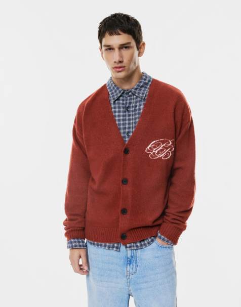 Pull&Bear – Initialled – Rödbrun kofta - view 1