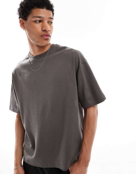 Pull&Bear interlock boxy t-shirt in gray - view 1