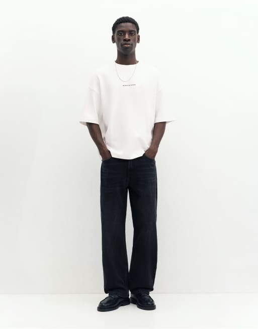 Pull&Bear Interlock Fotodruck-T-Shirt in Wollweiß, 4 von 7
