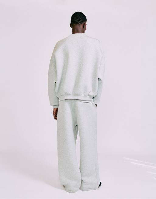 Pull&Bear Interlock jogging pants in grey marl, 2 of 7