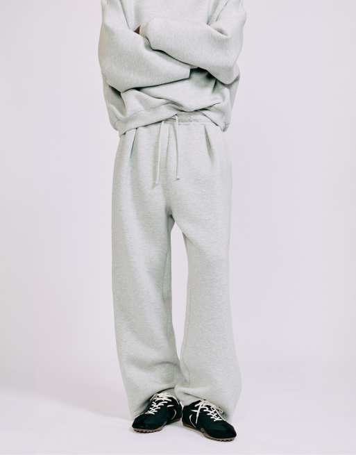 Pull&Bear Interlock jogging pants in grey marl, 4 of 7