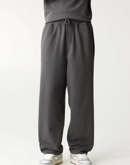 Pull&Bear interlock trackies in grey | ASOS