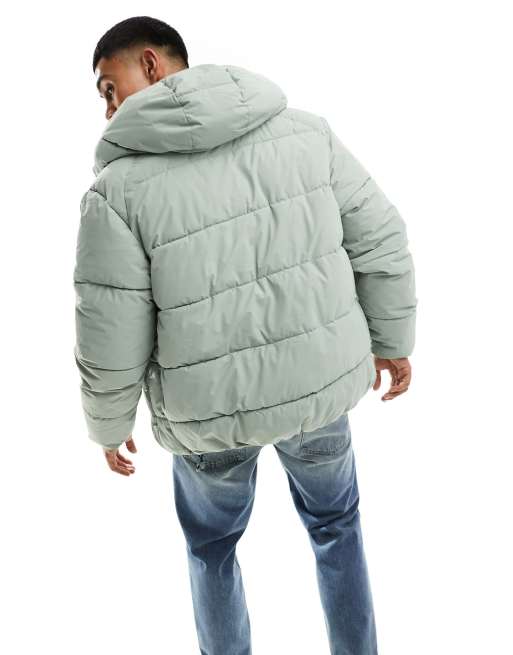 Pull&Bear - Isgrå dynejakke med hætte, 3 af 4