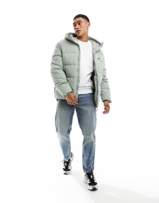 Pull&Bear - Isgrå dynejakke med hætte, 4 af 4