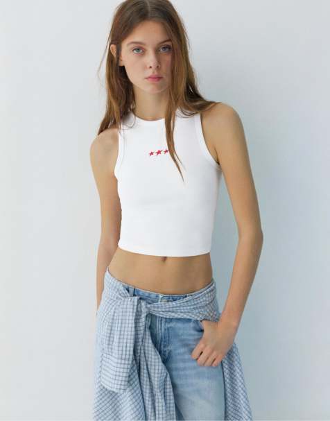 Pull&Bear - Ishvid tanktop med stjerner - view 1