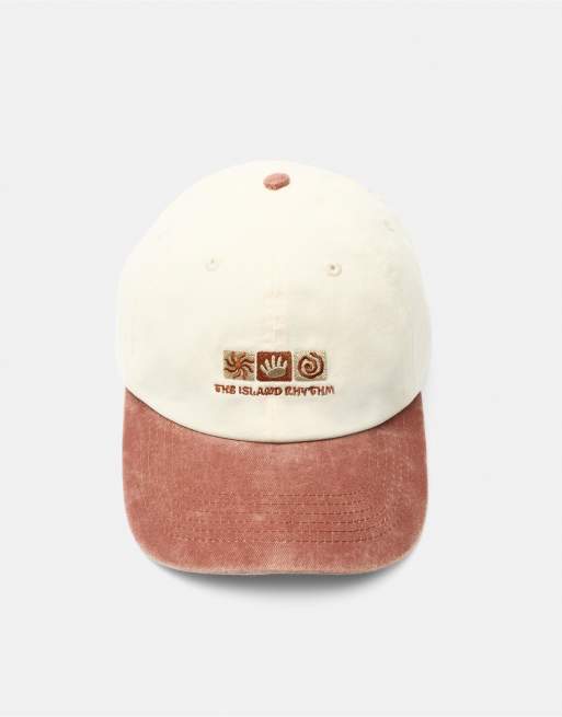 Pull&Bear - Island Rhythm - Cappellino ricamato multicolore