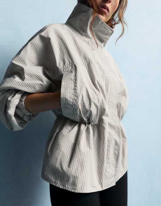Pull&Bear jack met hoge hals en plooien in beige, 3 van 7