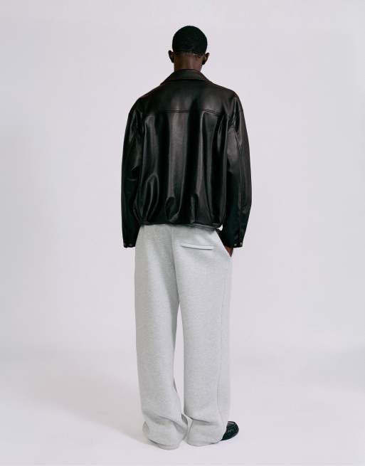 Pull&Bear jack met leerlook in zwart, 2 van 7