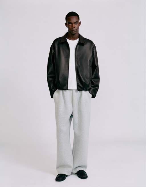 Pull&Bear jack met leerlook in zwart, 4 van 7