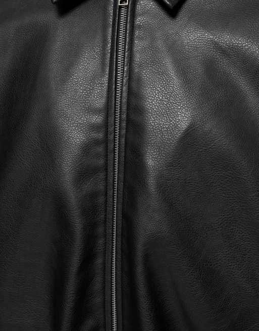 Pull&Bear jack met leerlook in zwart, 7 van 7