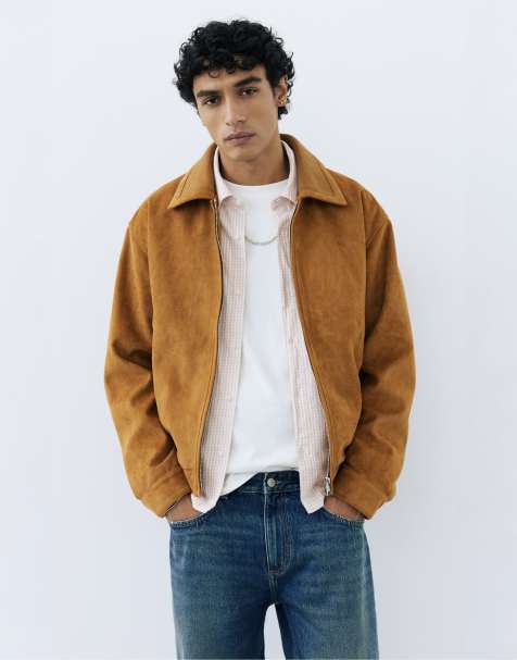 Pull&Bear jack van imitatiesuède in caramel - view 1