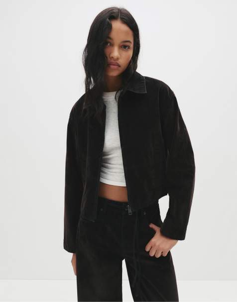 Pull&Bear - Jack van keperstof met rits in bruin - view 1