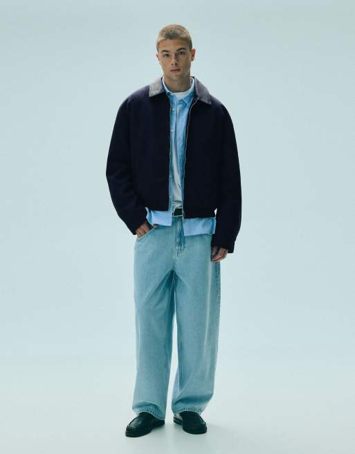 Pull&Bear jacka i marinblå mockaimitation, 4 av 6