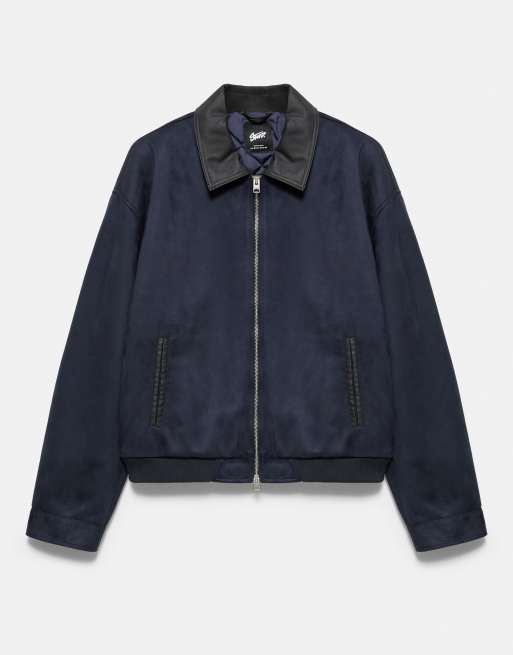Pull&Bear jacka i marinblå mockaimitation, 5 av 6