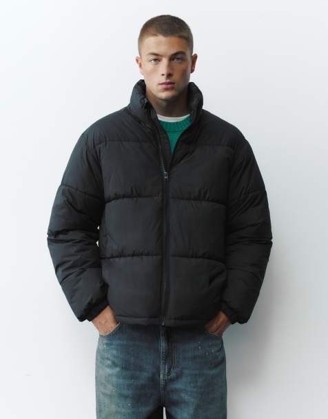Pull&Bear jacka med hög krage i svart - view 1