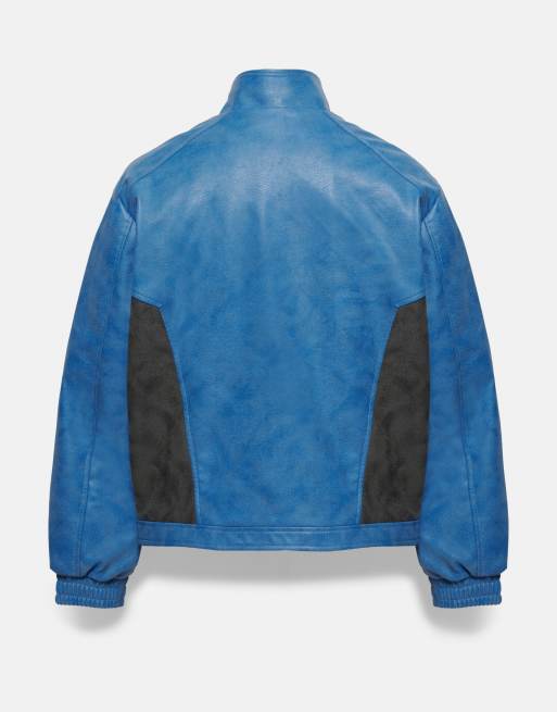 Pull&Bear Jacke in Blau in Lederoptik, 7 von 7