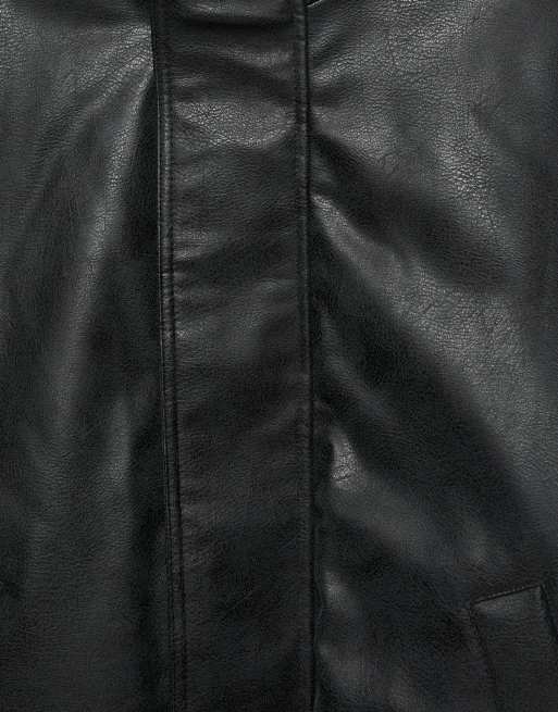 Pull&Bear – Jacke in schwarzer Lederoptik, 7 von 7