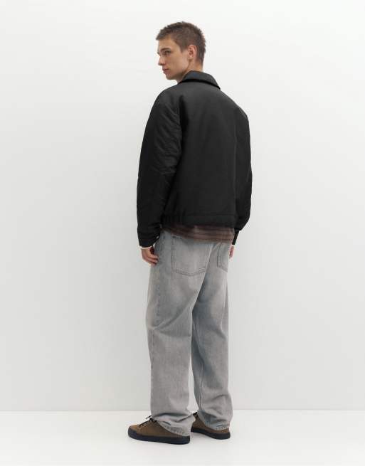 Pull&Bear Jacke mit Hemdkragen in Schwarz, 2 von 7