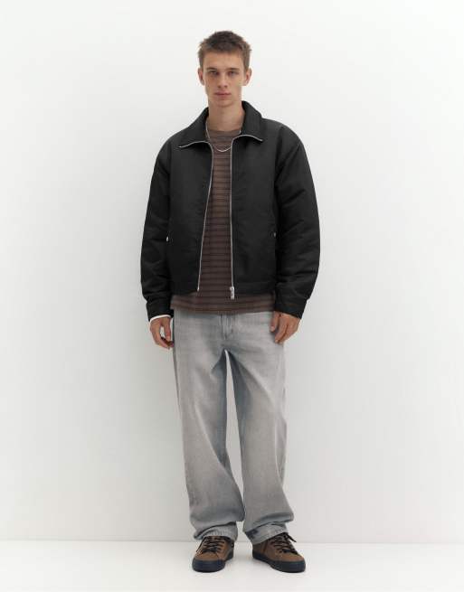 Pull&Bear Jacke mit Hemdkragen in Schwarz, 4 von 7