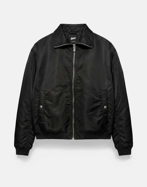 Pull&Bear Jacke mit Hemdkragen in Schwarz, 6 von 7