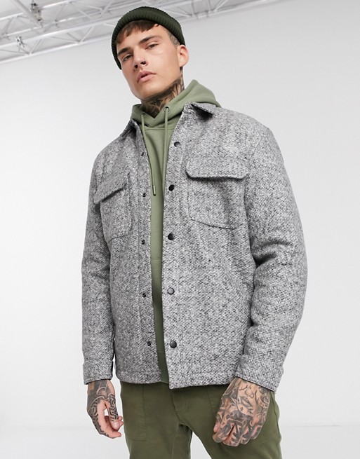 Pull&Bear jacket with chest pockets in grey marl