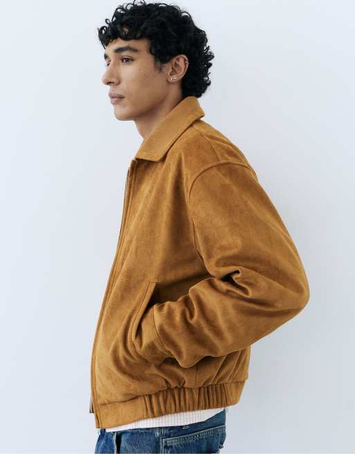 Pull&Bear jakke i imiteret ruskind i karamel, 5 af 7