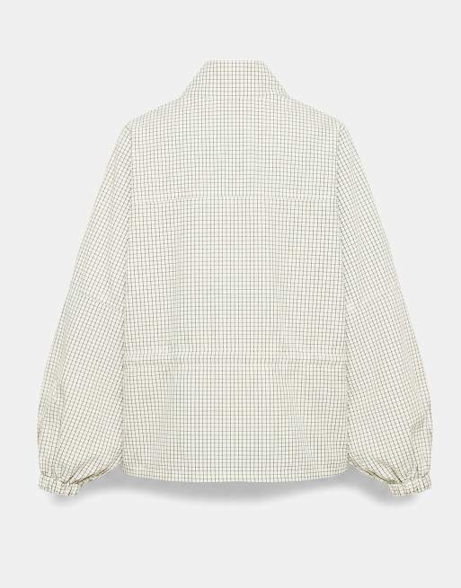 Pull&Bear jakke med høj hals og rynkedetaljer i beige, 7 af 7