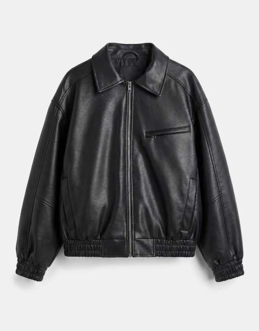 Pull&Bear jakke med læderlook i sort, 7 af 7