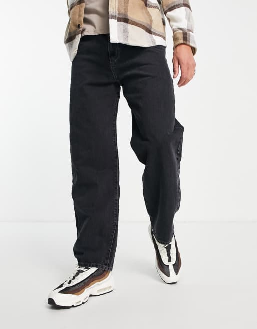 Pull&Bear - Jaren 90-stijl ruimvallende jeans in zwart