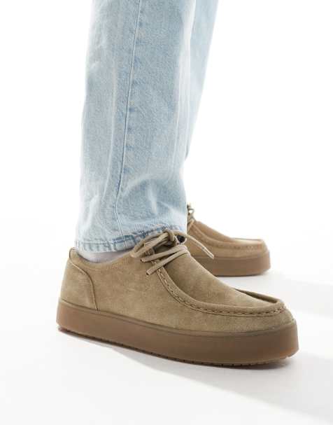 Pull&Bear – Jasnobrązowe zamszowe buty - view 1