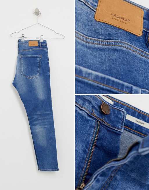 Pull&Bear – Jasnoniebieskie, męskie spodnie o zwężanym kroju, 4 z 4
