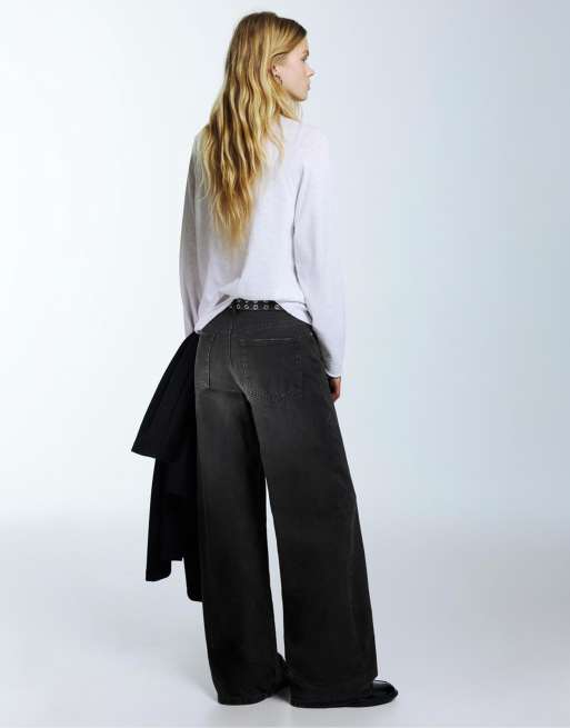 Pull&Bear - Jean ample - Noir, 4 de 4