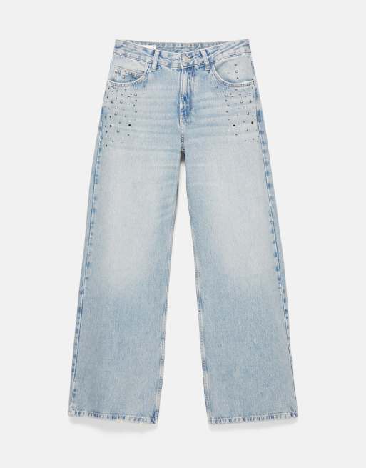Pull&Bear jean baggy à œillets bleu pâle, 3 de 5