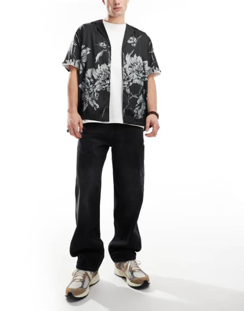 Pull&Bear - Jean baggy avec déchirures - Noir - view 1