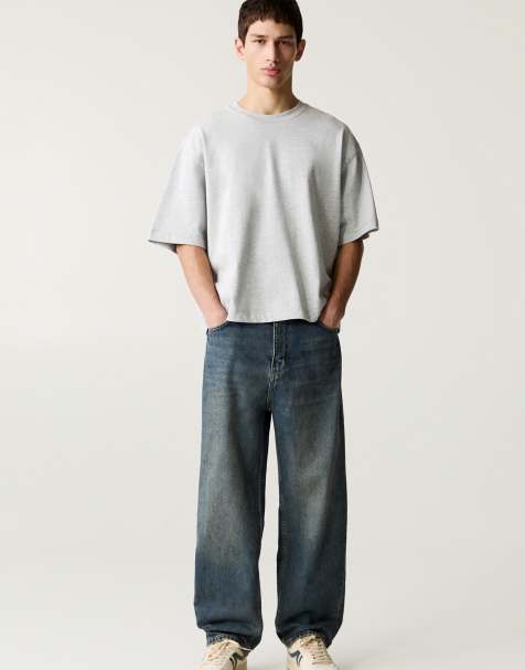 Pull&Bear - Jean baggy - Bleu marine délavé - view 1