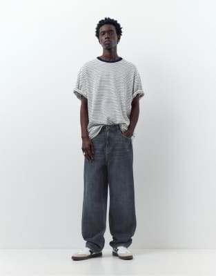 Pull & Bear - Jean baggy - Bleu pastel