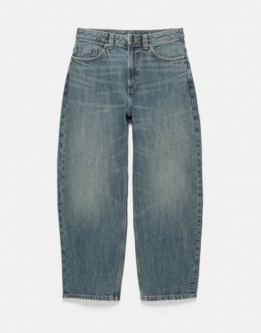 Pull&Bear jean baggy coupe ballon en bleu néon, 6 de 7