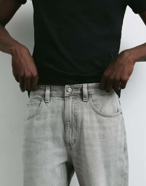 Pull&Bear - Jean baggy - Gris foncé, 2 de 7