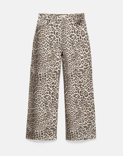 Pull&Bear jean baggy imprimé léopard marron - view 1