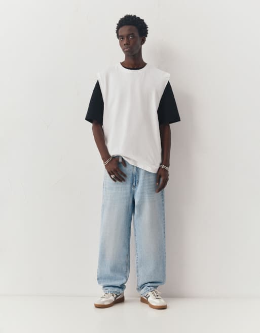 Pull&Bear - Jean baggy - Indigo pâle, 2 de 4