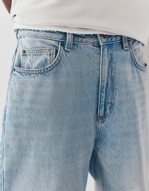 Pull&Bear - Jean baggy - Indigo pâle, 3 de 4